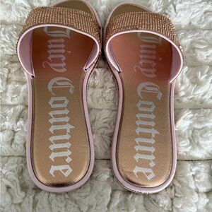 Juicy Couture Pink and Gold Embellished Sandals 7.5